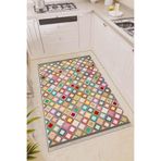 Rugviva Kaymaz Tabanlı Yıkanabilir Modern Mutfak Halısı Rainbow Ar400, Yeşil, 120 X 180