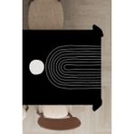 RugViva Leke Tutmayan Dokuma Elit Yıkanır Kumaş Soyut Desen Leke Tutmayan Masa Örtüsü MSO368 - 140 x 240 cm - Siyah