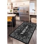 Rugviva Makinede Yıkanabilir Kaymaz Taban Keep Off Siyah Mutfak Halısı Ar1171, Siyah, 80 X 200
