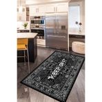 RugViva Makinede Yıkanabilir Kaymaz Taban Keep Off Siyah Mutfak Halısı Ar1171