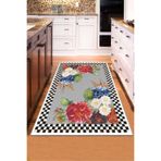 Rugviva Makinede Yıkanabilir Kaymaz Taban Modern Mutfak Halısı Ar377, Gri, 100 X 160