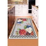 Rugviva Makinede Yıkanabilir Kaymaz Taban Modern Mutfak Halısı Ar377, Gri, 80 X 200