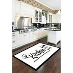 Rugviva Makinede Yıkanabilir Kaymaz Tabanlı Mutfak Halısı Ar177, Beyaz, 100 X 180