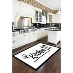 Rugviva Makinede Yıkanabilir Kaymaz Tabanlı Mutfak Halısı Ar177, Beyaz, 100 X 200