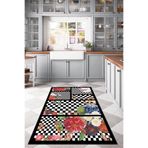 Rugviva Makinede Yıkanabilir Siyah Mutfak Halısı Modern Pathcwork Mackenzie Ar374, Siyah, 80 X 150
