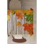 Rugviva MSO080 Dokuma Elit Kumaş 3D Çınar Yapraklı Turuncu Leke Tutmayan 140x140 cm Masa Örtüsü