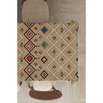 Rugviva MSO112 Dokuma Elit Kumaş Etnik Desen Vizon Leke Tutmayan 140x180 cm Masa Örtüsü