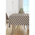 Rugviva MSO138 Dokuma Elit Kumaş Zigzag Desenli Kahverengi Leke Tutmayan 140x140 cm Masa Örtüsü