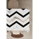 Rugviva MSO156 Dokuma Elit Kumaş Zigzag Desenli Gold Leke Tutmayan 140x100 cm Masa Örtüsü