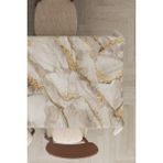 Rugviva MSO254 Dokuma Elit Kumaş Mermer Görünümlü Bej Leke Tutmayan 140x140 cm Masa Örtüsü