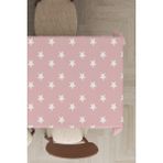 Rugviva MSO310 Dokuma Elit Kumaş Yıldız Desenli Pembe Leke Tutmayan 140x100 cm Masa Örtüsü