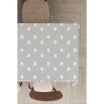 Rugviva MSO311 Dokuma Elit Kumaş Yıldız Desenli Gri Leke Tutmayan 140x260 cm Masa Örtüsü
