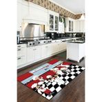 Rugviva MT06 Kaymaz Tabanlı Mutfak Kırmızı 100x160 cm Halı