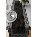 Rugviva RNR218 Leke Tutmaz Elit Tay Tüyü Dokuma Kumaş Runner Etnik Siyah 40x140 cm Masa Örtüsü