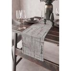 Rugviva RNR409 Leke Tutmaz Elit Tay Tüyü Dokuma Kumaş Runner Style Gri Silver 40x140 cm Masa Örtüsü