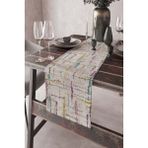 Rugviva RNR414 Tay Tüyü Dokuma Elit Leke Tutmaz Kumaş Runner Style Renkli 40x140 cm Masa Örtüsü
