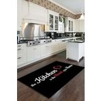 Rugviva Siyah Kaymaz Tabanlı Makinede Yıkanabilir Mutfak Halısı Mt49, Siyah, 80 X 200
