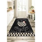 Rugviva Siyah Kaymaz Tabanlı Mutfak Halısı, Siyah, 100 X 180