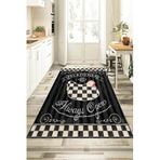 Rugviva Siyah Kaymaz Tabanlı Mutfak Halısı, Siyah, 120 X 180