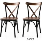 Ruhat Metal Mutfak Sandalye Cafe Sandalye Salon Sandalye Çapraz Tonet Sandalye 2 Adet