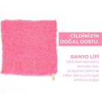 Ruiada Extra Esnek Pembe Banyo Lifi Tüm Cilt Tiplerine Uygun Duş Lifi - 30x40 Cm