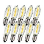 Ruiandsion E10 LED Ampul 0,5 W Avize Sarkıt Gece Lambası Dondurucu 14-55 V Düşük Isı Yatak Odası Duvar Aplikleri Kısılabilir Şamdan Aleti Buzdolabı Işıkları, Sıcak Beyaz (10'lu Paket)