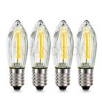 Ruiandsion E10 LED Ampul 0,5 W Avize Sarkıt Gece Lambası Dondurucu 14-55 V Düşük Isı Yatak Odası Duvar Aplikleri Kısılabilir Şamdan Aleti Buzdolabı Işıkları, Sıcak Beyaz (4'lü Paket)