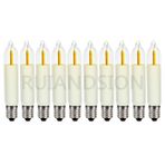 Ruiandsion E10 LED Ampul 14-55V 0,1-0,5W Avize Avize Gece Lambası Kısılabilir Şamdan Aleti Düşük Isı Yatak Odası Duvar Aplikleri Buzdolabı Işıkları, Sıcak Beyaz (10'lu Paket)