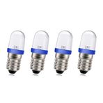 Ruiandsion E10 LED Ampul 220V 230V AC Vidalı Taban Enerji Tasarruflu LED Gösterge Işığı E10 Taban LED Yükseltme Ampulü, Mavi (4'lü Paket)