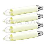 Ruiandsion E14 LED Ampul 0,2W Gece Lambası Avize 8-55V Kısılabilir Şamdan Aleti Buzdolabı Işıkları Dondurucu Buzdolabı Lambası Düşük Isı Yatak Odası Duvar Aplikleri, Sıcak Beyaz (4'lü Paket)