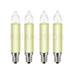Ruiandsion E14 LED Ampul 0,2W Gece Lambası Avize Kolye 14-55V Kısılabilir Şamdan Aleti Buzdolabı Işıkları Dondurucu Buzdolabı Lambası Düşük Isı Yatak Odası Duvar Aplikleri, Sıcak Beyaz (4'lü Paket)