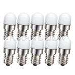 Ruiandsion E14 LED Ampul Buzdolabı Fırın Menzili Kapüşon Işık AC 12V Avize Kolye Buzdolabı Dondurucu Lambası Kısılabilir Şamdan Cihazı Gece Lambası, Beyaz (10'lu Paket)