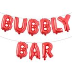 RUIANSI 40,64 cm Kabarcıklı Bar Harf Folyo Balonlar, Bar Parti Afişi, Gelin Partisi Nişan Bekarlığa Veda Şampanya Brunch Düğün Mezuniyet Fiesta Parti Malzemeleri Süslemeleri (Kabarık Bar Kırmızı)