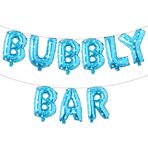 RUIANSI 40,64 cm Kabarcıklı Bar Harf Folyo Balonlar, Bar Parti Afişi, Gelin Partisi Nişan Bekarlığa Veda Şampanya Brunch Düğün Mezuniyet Fiesta Parti Malzemeleri Süslemeleri (Kabarık Bar Mavi Yıldız)