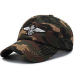 RUICHENG Kamuflaj Şapka Unisex Outdoor Spor Avcılık Kamuflaj Beyzbol Şapkası, Kahverengi, M,56-60