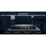 Ruijie Ruıjıe Reyee RG-ES126FGS-LP 26 Port, 24 Port Megabit Poe, 180W, 2 Port Gigabit Uplink, 1 Port Gigabit Combo, Switch Metal Kasa