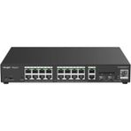 Ruijie Ruıjıe Reyee RG-ES220GS-LP 20PORT, 16 Port Gigabit Poe, 130W, 2 Port Gigabit Uplink, 2 Port Sfp, Colud Yönetilebilir Switch Metal Kasa