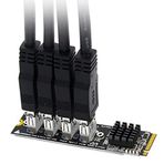 Ruilonghai M.2 M KEY PCI-E Riser,PCIe Multiplier Risers 1X to External 4 PCI-e Adapter | M.2 M KEY PCI-E Riser Card Development Board Baoyun-tr