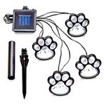 Ruiqas Solar 4- Paw Light Bahçe Zemin Köpek Kedi Pati LED Güneş Lambası Bahçe Avlu Bahçe Dekoru Yürüyüş Yolu için