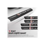 Rukye Shop Fiat Logolu Karbon Kapı Eşiği Koruyucu Bant Folyo 4'lü Set