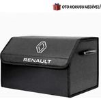 Rukye Shop Renault Marka Logolu Oto Bagaj Organizer Çanta Oto Bagaj Çantası 2 Bölmeli Suni Deri