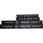Rukye Shop Volvo Logolu Karbon Kapı Eşiği Koruyucu Bant Folyo 4'Lü Set
