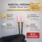 Rulia Professional Pembe Seramik Freze Ucu | Kristal Prizma Karbit | Sarı Bant Kontrollü Kesim 2li