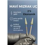 Rulia Professional Rulia 2’li Ekonomik Mavi Mızrak Freze Uç , Orta Sertlik , Kütikül Temizliği & Pürüz Giderme