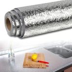 Rulo Gümüş Alüminyum Folyo Duvar Kağıdı, Kendinden Yapışkanlı Raf İçi, Su Geçirmez Folyo 2 mt x 60 cm (5264)