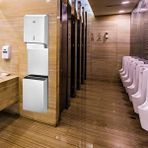 Rulopak Z Katlama Kağıt Havlu Dispenseri 400'lü +çöp Kovası 9 L Paslanmaz Kombi Set Beyaz
