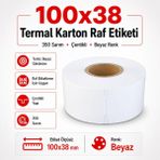 RULORULO 100X38 Termal Karton Raf Etiketi 10 Adet 350 Sarım Çentikli