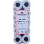 RULORULO 56x16 Termal Rulo 10 Paket 100 Adet Yazarkasa Pos Rulosu TSE Belgeli BPA Free