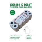 RULORULO 56x16 Termal Rulo Yazarkasa Pos Rulosu 1 Paket 10 Adet BPA Free TSE Belgeli Bitiş Çizgili