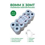 RULORULO 80x30 Termal Rulo 1 Paket 10 Adet Yazarkasa Adisyon Rulosu BPA Free TSE Belgeli